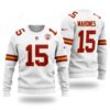 Nfl Kansas City Chiefs Patrick Mahomes #15 White Original Ugly Christmas Sweater