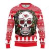 Nfl Kansas City Chiefs Skull Flower Ugly Christmas Sweater