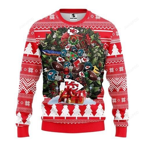 Nfl Kansas City Chiefs Tree Ugly Christmas Sweater Nfl Kansas City Chiefs Tree Ugly Christmas Sweater