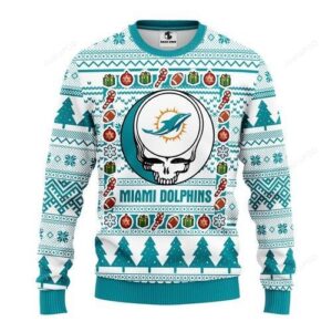 Nfl Miami Dolphins Grateful Dead Ugly Christmas Sweater