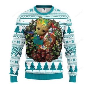 Nfl Miami Dolphins Groot Hug Ugly Christmas Sweater