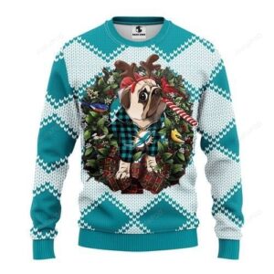 Nfl Miami Dolphins Pug Dog Ugly Christmas Sweater