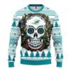 Nfl Miami Dolphins Skull Flower Ugly Christmas Sweater