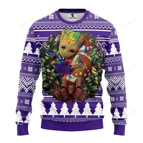 Nfl Minnesota Vikings Groot Hug Ugly Christmas Sweater Nfl Minnesota Vikings Groot Hug Ugly Christmas Sweater