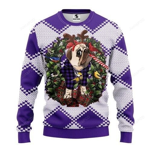Nfl Minnesota Vikings Pug Dog Ugly Christmas Sweater Nfl Minnesota Vikings Pug Dog Ugly Christmas Sweater