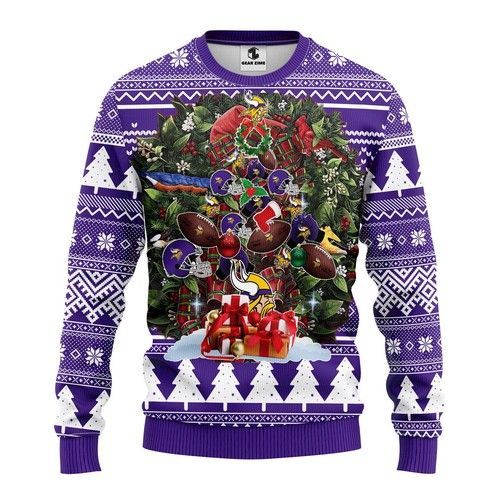 Nfl Minnesota Vikings Tree Christmas Ugly Christmas Sweater Nfl Minnesota Vikings Tree Christmas Ugly Christmas Sweater