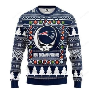 Nfl New England Patriots Grateful Dead Ugly Christmas Sweater