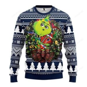 Nfl New England Patriots Grinch Hug Ugly Christmas Sweater