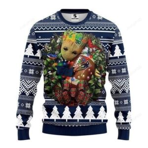 Nfl New England Patriots Groot Hug Ugly Christmas Sweater