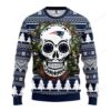 Nfl New England Patriots Skull Flower Ugly Christmas Sweater