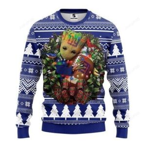 Nfl New York Giants Groot Hug Ugly Christmas Sweater