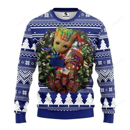 Nfl New York Giants Groot Hug Ugly Christmas Sweater Nfl New York Giants Groot Hug Ugly Christmas Sweater