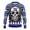 Nfl New York Giants Skull Flower Ugly Christmas Sweater