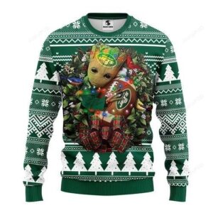 Nfl New York Jets Groot Hug Ugly Christmas Sweater