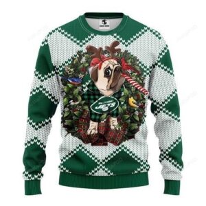 Nfl New York Jets Pug Dog Ugly Christmas Sweater