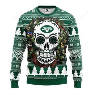 Nfl New York Jets Skull Ugly Christmas Sweater
