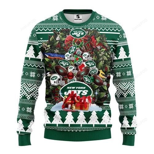Nfl New York Jets Tree Christmas Ugly Christmas Sweater Nfl New York Jets Tree Christmas Ugly Christmas Sweater