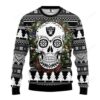 Nfl Oakland Raiders Skull Flower Ugly Christmas Sweater