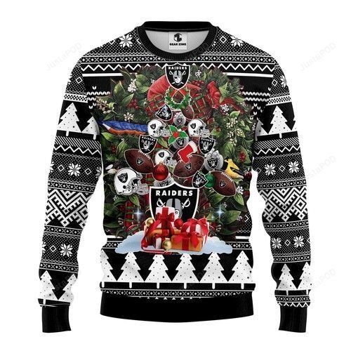 Nfl Oakland Raiders Tree Christmas Ugly Christmas Sweater Nfl Oakland Raiders Tree Christmas Ugly Christmas Sweater