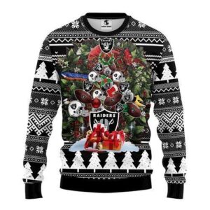 Nfl Oakland Raiders Tree Ugly Christmas Sweater