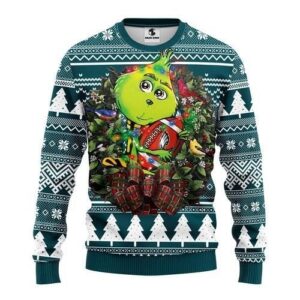 Nfl Philadelphia Eagles Grinch Hug Ugly Christmas Sweater