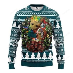Nfl Philadelphia Eagles Groot Hug Ugly Christmas Sweater