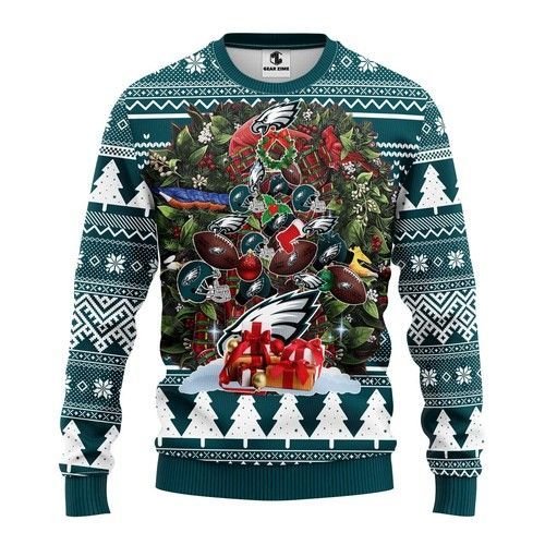 Nfl Philadelphia Eagles Tree Christmas Ugly Christmas Sweater Nfl Philadelphia Eagles Tree Christmas Ugly Christmas Sweater