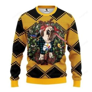Nfl Pittsburgh Steelers Pug Dog Ugly Christmas Sweater