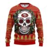 Nfl San Francisco 49ers Skull Flower Ugly Christmas Sweater