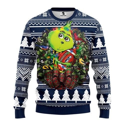 Nfl Seattle Seahawks Grinch Hug Ugly Christmas Sweater Nfl Seattle Seahawks Grinch Hug Ugly Christmas Sweater