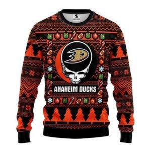 Nhl Anaheim Ducks Grateful Dead Ugly Christmas Sweater