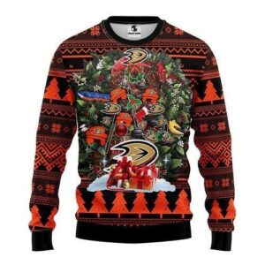 Nhl Anaheim Ducks Tree Christmas Ugly Christmas Sweater
