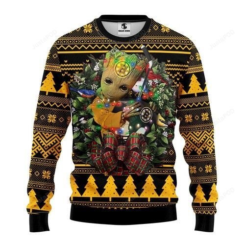 Nhl Boston Bruins Groot Hug Ugly Christmas Sweater Nhl Boston Bruins Groot Hug Ugly Christmas Sweater