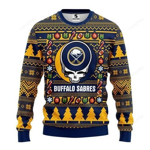 Nhl Buffalo Sabres Grateful Dead Ugly Christmas Sweater Nhl Buffalo Sabres Grateful Dead Ugly Christmas Sweater