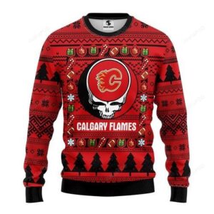 Nhl Calgary Flames Grateful Dead Ugly Christmas Sweater