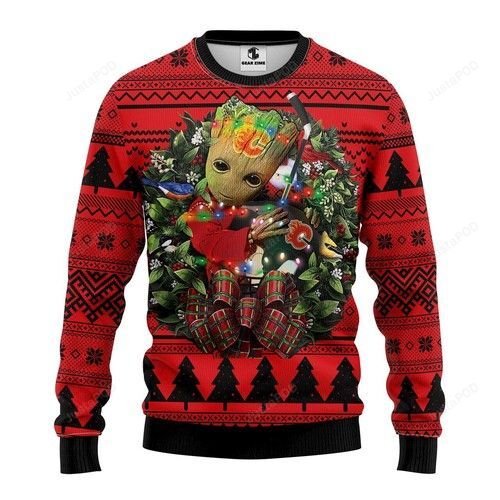 Nhl Calgary Flames Groot Hug Ugly Christmas Sweater Nhl Calgary Flames Groot Hug Ugly Christmas Sweater