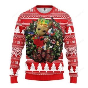 Nhl Carolina Hurricanes Groot Hug Ugly Christmas Sweater
