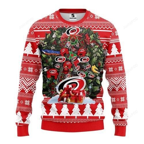 Nhl Carolina Hurricanes Tree Christmas Ugly Christmas Sweater Nhl Carolina Hurricanes Tree Christmas Ugly Christmas Sweater