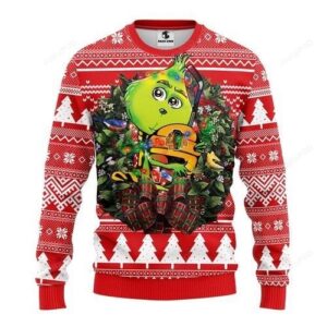 Nhl Chicago Blackhawks Grinch Hug Ugly Christmas Sweater