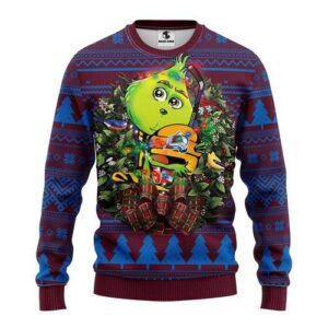 Nhl Colorado Avalanche Grinch Hug Ugly Christmas Sweater