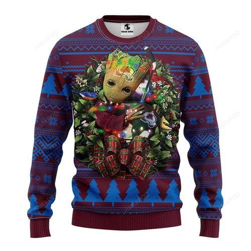 Nhl Colorado Avalanche Groot Hug Ugly Christmas Sweater Nhl Colorado Avalanche Groot Hug Ugly Christmas Sweater