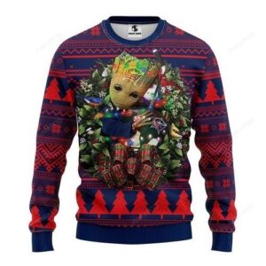 Nhl Columbus Blue Jackets Groot Hug Ugly Christmas Sweater