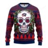 Nhl Columbus Blue Jackets Skull Flower Ugly Christmas Sweater