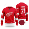 NHL Detroit Red Wings Larkin 71 Red Wool Ugly Sweater