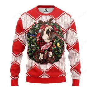 Nhl Detroit Red Wings Pug Dog Ugly Christmas Sweater