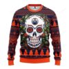Nhl Edmonton Oilers Skull Flower Ugly Christmas Sweater