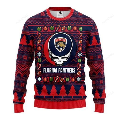 Nhl Florida Panthers Grateful Dead Ugly Christmas Sweater Nhl Florida Panthers Grateful Dead Ugly Christmas Sweater