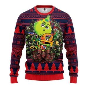 Nhl Florida Panthers Grinch Hug Ugly Christmas Sweater