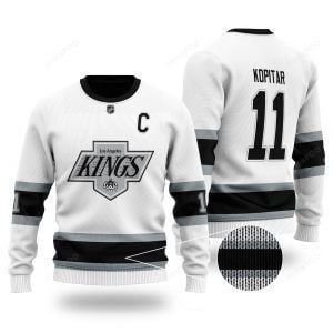 NHL Los Angeles Kings Kopitar 11 Black Wool Ugly Sweater NHL Los Angeles Kings Kopitar 11 Black Wool Ugly Sweater