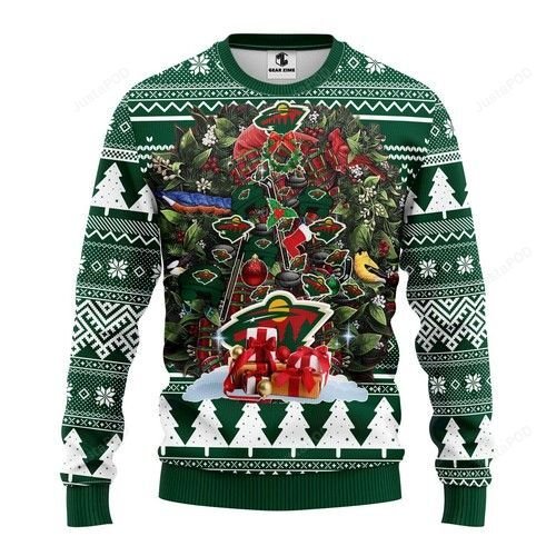 Nhl Minnesota Wild Tree Ugly Christmas Sweater Nhl Minnesota Wild Tree Ugly Christmas Sweater